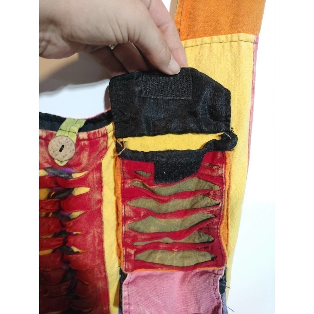 Boho multi-color purse bag crossbody pockets - Picture 7 of 13